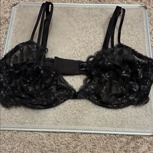 Victoria's Secret Black Ruffle Lace Bra